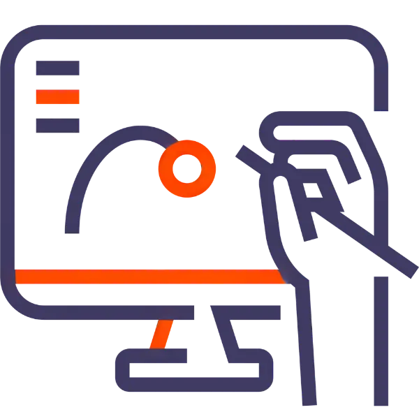 Person sketching a curved line with a pen