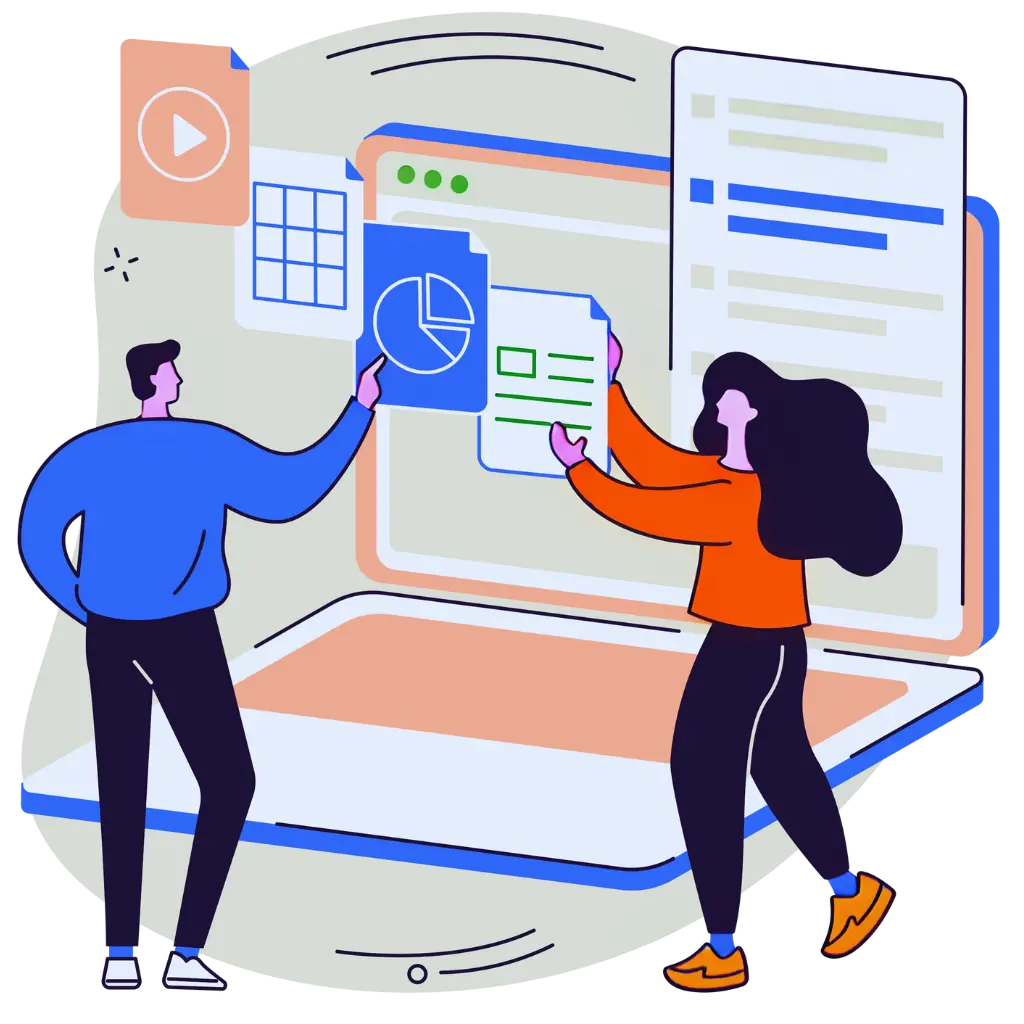 Man and Woman are creating Business website