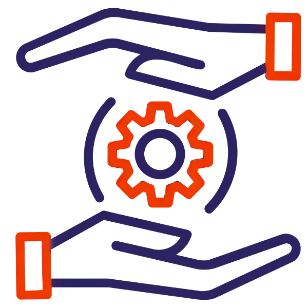 two hands and a gear